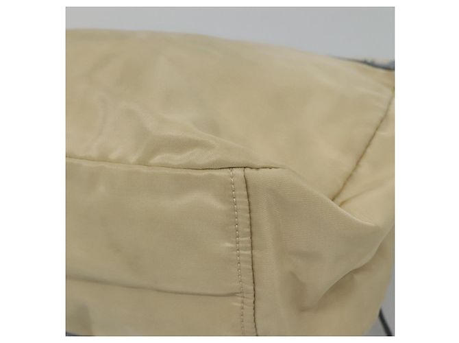 Borsa a Spalla PRADA in Nylon e Pelle Beige Auth ki5455 - vista 10