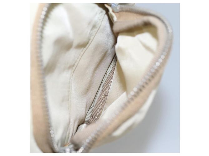 Borsa a Spalla PRADA in Nylon e Pelle Beige Auth ki5455 - vista 19