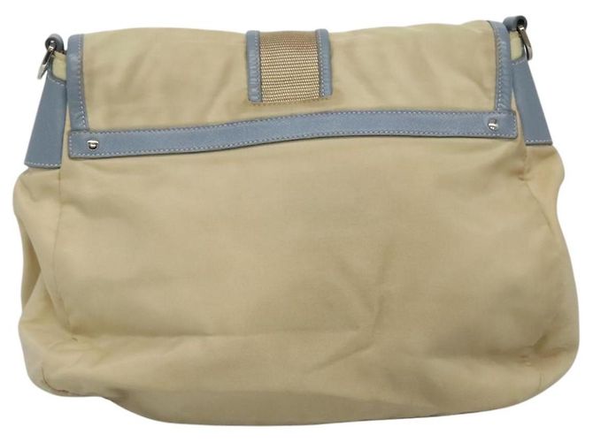Borsa a Spalla PRADA in Nylon e Pelle Beige Auth ki5455 - vista 3