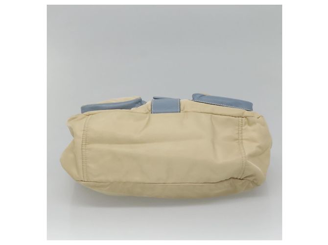 Borsa a Spalla PRADA in Nylon e Pelle Beige Auth ki5455 - vista 7