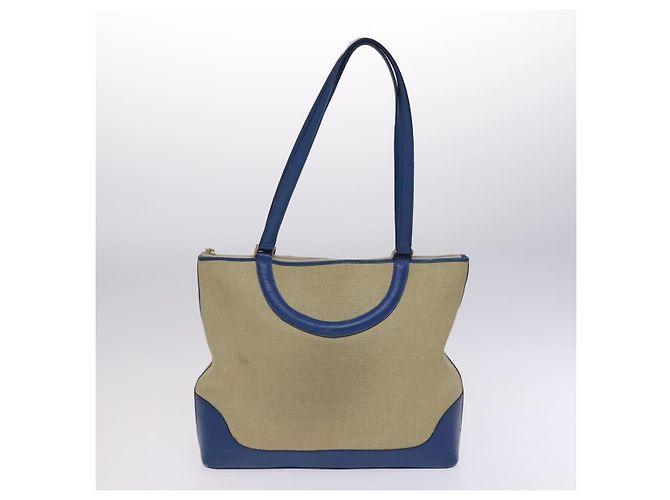 BALLY Borsa a Spalla Tela Pelle 2Set Beige Nero Auth bs23228 - vista 2