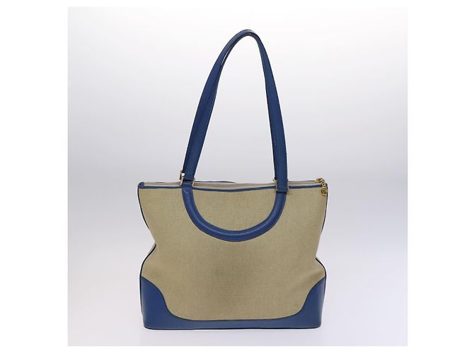 BALLY Borsa a Spalla Tela Pelle 2Set Beige Nero Auth bs23228 - vista 3