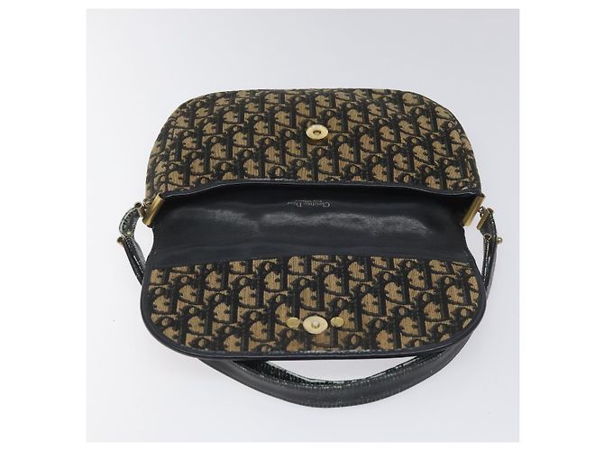 Borsa a spalla in tela Trotter Christian Dior blu navy Auth BD835 - vista 15
