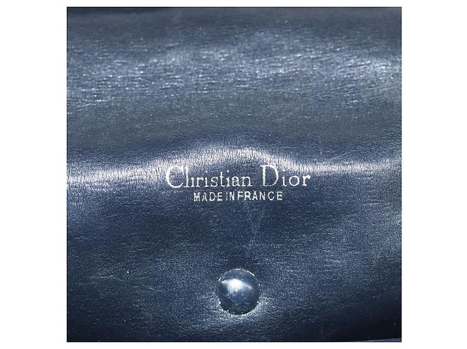 Borsa a spalla in tela Trotter Christian Dior blu navy Auth BD835 - vista 16