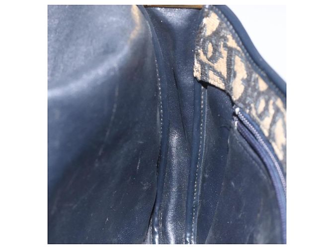 Borsa a spalla in tela Trotter Christian Dior blu navy Auth BD835 - vista 18