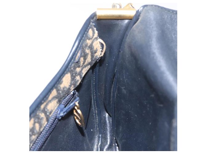 Borsa a spalla in tela Trotter Christian Dior blu navy Auth BD835 - vista 19