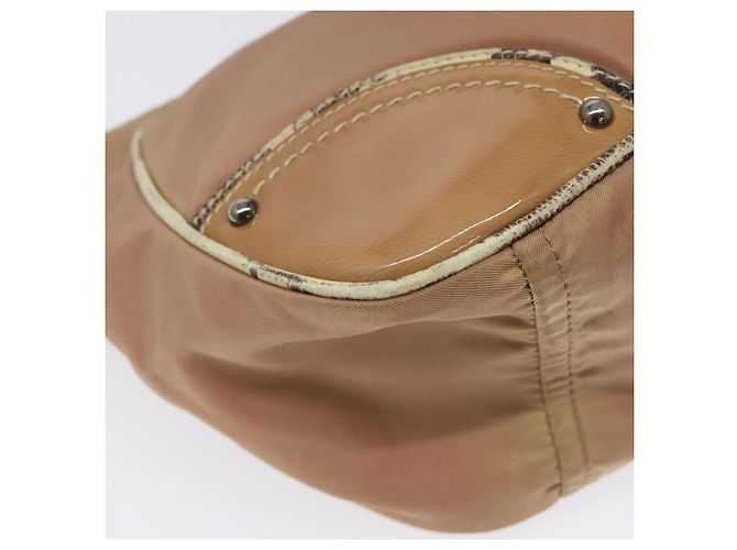 Borsa a Spalla PRADA Nylon Beige Auth EC614 - vista 11