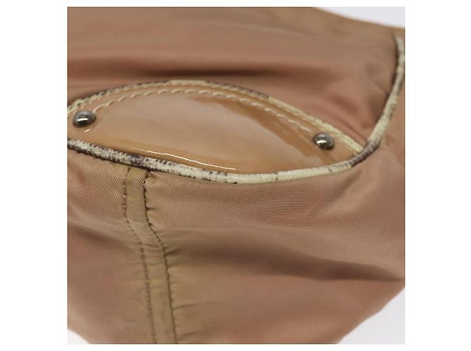 Borsa a Spalla PRADA Nylon Beige Auth EC614 - vista 12