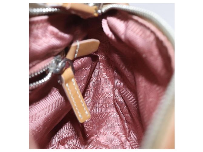 Borsa a Spalla PRADA Nylon Beige Auth EC614 - vista 18