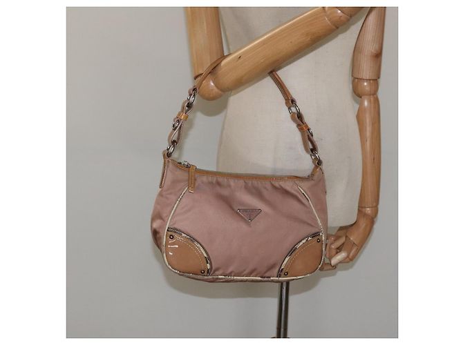 Borsa a Spalla PRADA Nylon Beige Auth EC614 - vista 22