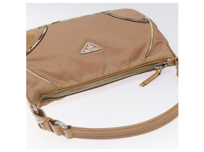 Borsa a Spalla PRADA Nylon Beige Auth EC614 - vista 6