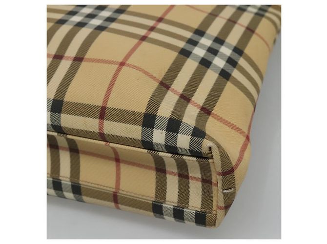 Borsa Tote Burberry Nova Check in PVC beige e marrone Auth BD761 - vista 10