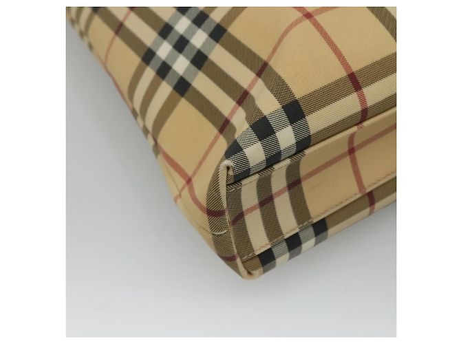 Borsa Tote Burberry Nova Check in PVC beige e marrone Auth BD761 - vista 11