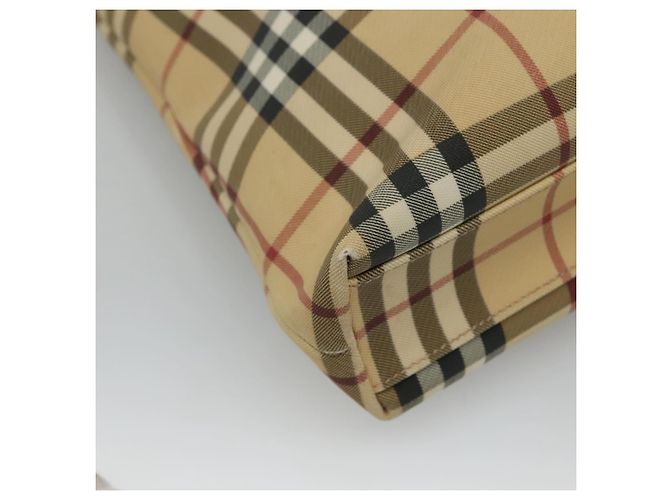 Borsa Tote Burberry Nova Check in PVC beige e marrone Auth BD761 - vista 13