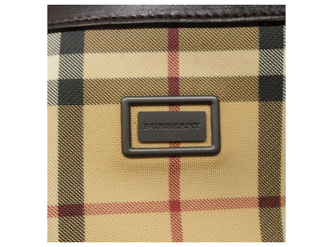 Borsa Tote Burberry Nova Check in PVC beige e marrone Auth BD761 - vista 14