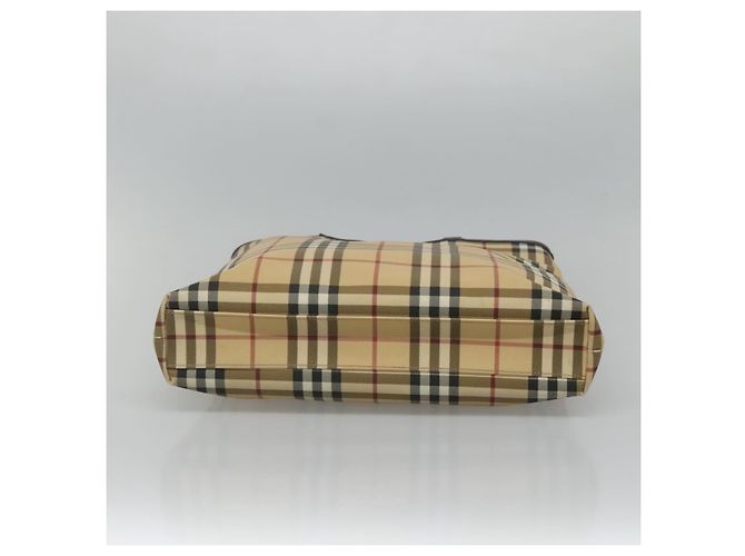 Borsa Tote Burberry Nova Check in PVC beige e marrone Auth BD761 - vista 9