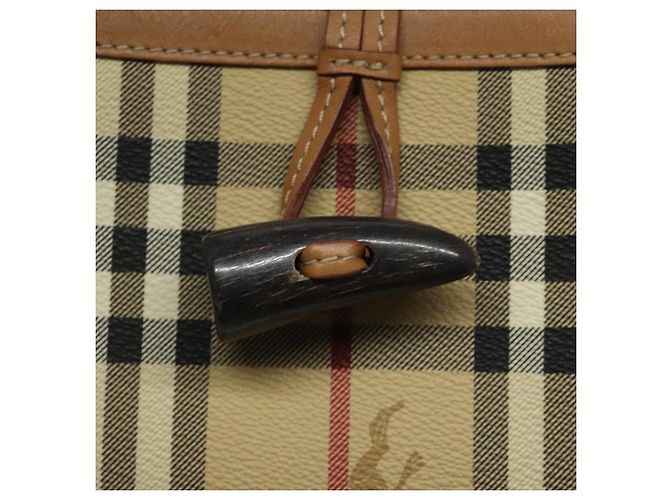 BURBERRY Nova Check Handtasche aus PVC Beige Auth EC590 - Ansicht 14