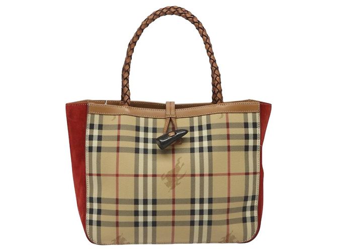 BURBERRY Nova Check Handtasche aus PVC Beige Auth EC590 - Ansicht 2