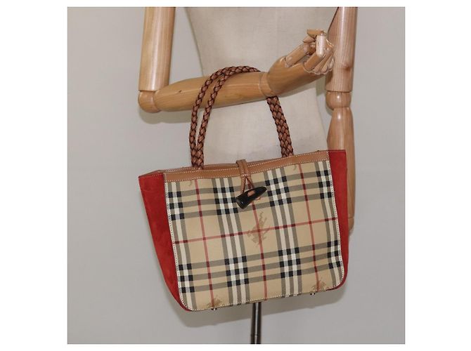 BURBERRY Nova Check Handtasche aus PVC Beige Auth EC590 - Ansicht 21