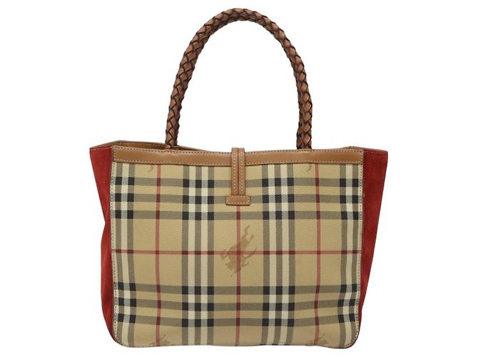 BURBERRY Nova Check Handtasche aus PVC Beige Auth EC590 - Ansicht 3