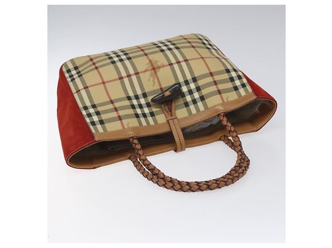 BURBERRY Nova Check Handtasche aus PVC Beige Auth EC590 - Ansicht 6