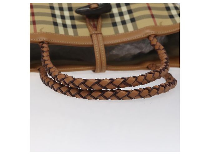 BURBERRY Nova Check Handtasche aus PVC Beige Auth EC590 - Ansicht 7