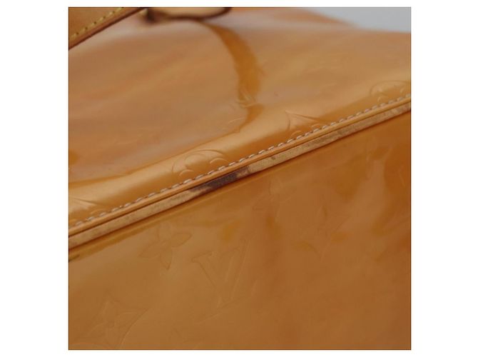 LOUIS VUITTON Monogram Vernis Sac à main Houston Beige M91004 LV Auth BA742 - vue 10