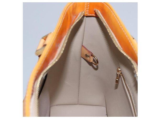 LOUIS VUITTON Monogram Vernis Sac à main Houston Beige M91004 LV Auth BA742 - vue 21