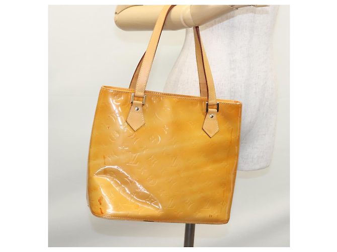 LOUIS VUITTON Monogram Vernis Sac à main Houston Beige M91004 LV Auth BA742 - vue 26