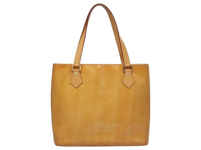 LOUIS VUITTON Monogram Vernis Sac à main Houston Beige M91004 LV Auth BA742 - vue 3
