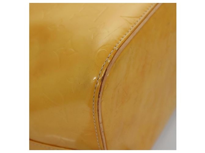 LOUIS VUITTON Monogram Vernis Houston Borsa a Mano Giallo Lime M91055 LV Auth BD751 D'oro - vista 10