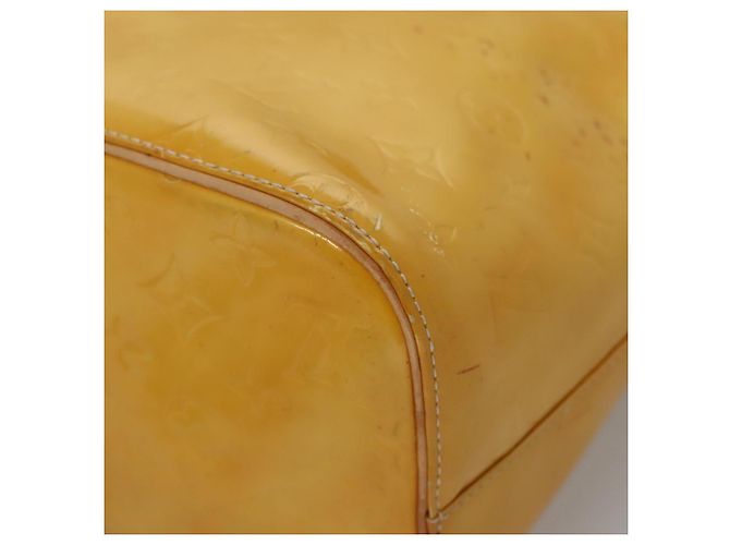 LOUIS VUITTON Monogram Vernis Houston Borsa a Mano Giallo Lime M91055 LV Auth BD751 D'oro - vista 11