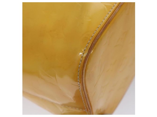 LOUIS VUITTON Monogram Vernis Houston Borsa a Mano Giallo Lime M91055 LV Auth BD751 D'oro - vista 12