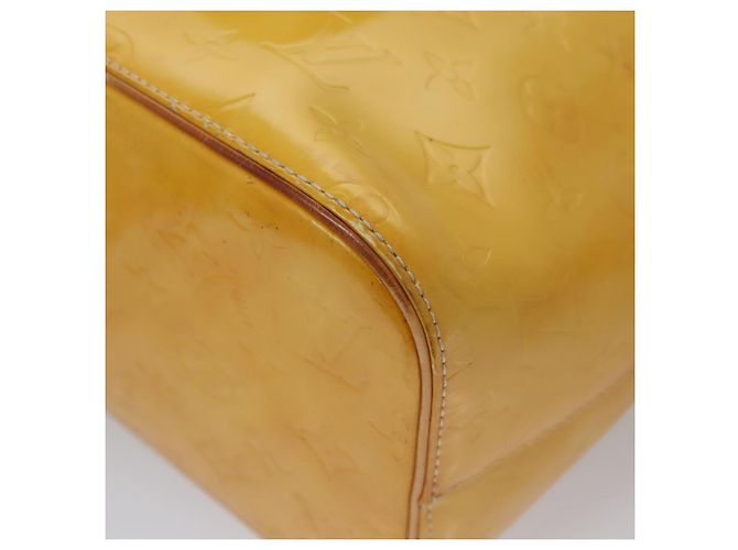 LOUIS VUITTON Monogram Vernis Houston Borsa a Mano Giallo Lime M91055 LV Auth BD751 D'oro - vista 13