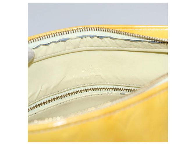 LOUIS VUITTON Monogram Vernis Houston Borsa a Mano Giallo Lime M91055 LV Auth BD751 D'oro - vista 15