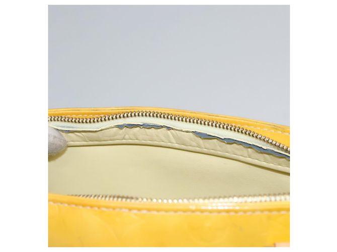 LOUIS VUITTON Monogram Vernis Houston Borsa a Mano Giallo Lime M91055 LV Auth BD751 D'oro - vista 17