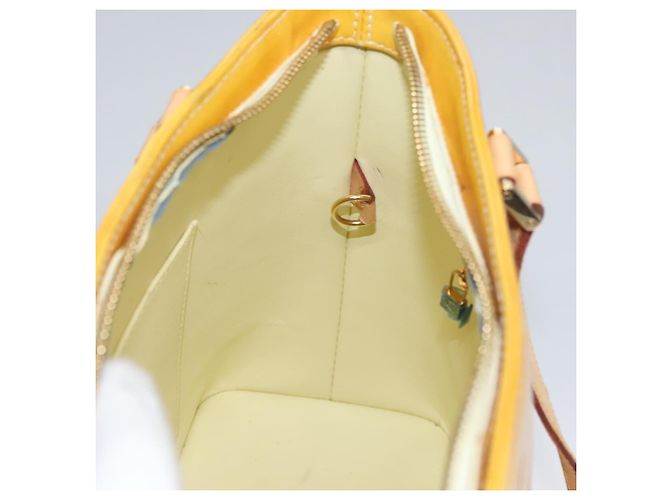 LOUIS VUITTON Monogram Vernis Houston Borsa a Mano Giallo Lime M91055 LV Auth BD751 D'oro - vista 20