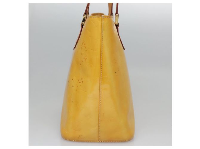 LOUIS VUITTON Monogram Vernis Houston Borsa a Mano Giallo Lime M91055 LV Auth BD751 D'oro - vista 5