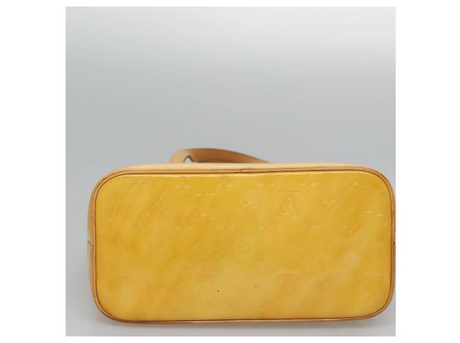 LOUIS VUITTON Monogram Vernis Houston Borsa a Mano Giallo Lime M91055 LV Auth BD751 D'oro - vista 9
