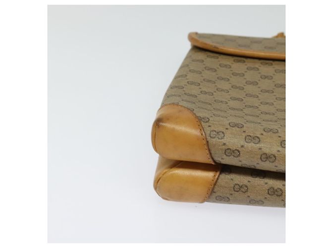 Gucci Bolso de Hombro Micro GG Supreme PVC Beige Dorado 007 49 5548 Auth th5762 - vista 11