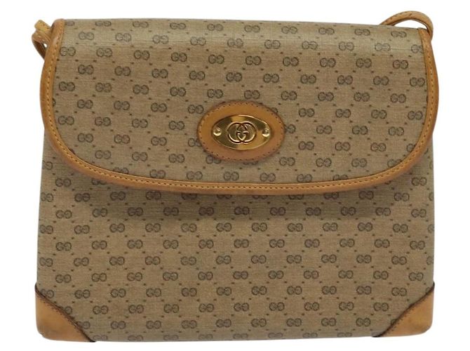 Gucci Bolso de Hombro Micro GG Supreme PVC Beige Dorado 007 49 5548 Auth th5762 - vista 2