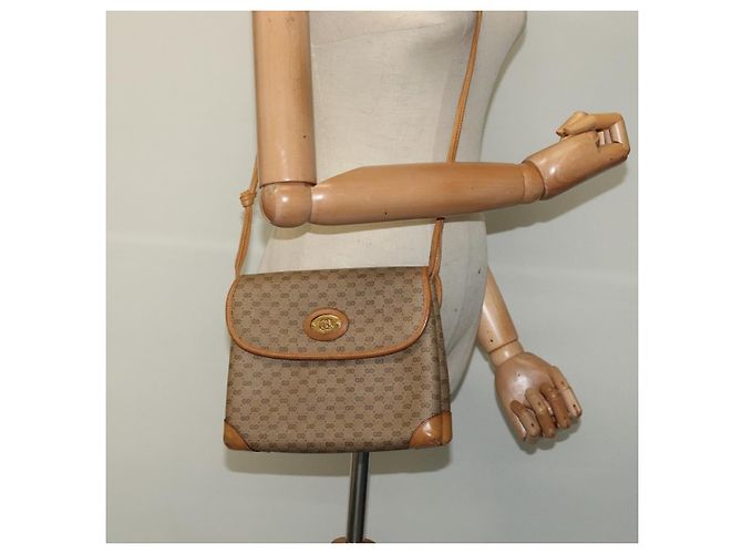 Gucci Bolso de Hombro Micro GG Supreme PVC Beige Dorado 007 49 5548 Auth th5762 - vista 24