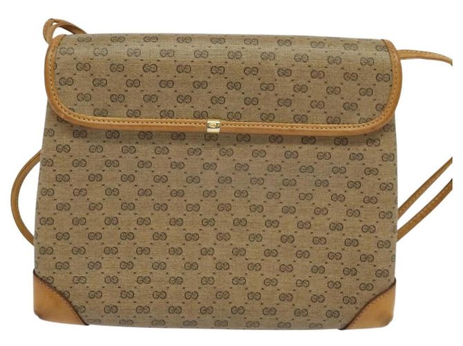 Gucci Bolso de Hombro Micro GG Supreme PVC Beige Dorado 007 49 5548 Auth th5762 - vista 3