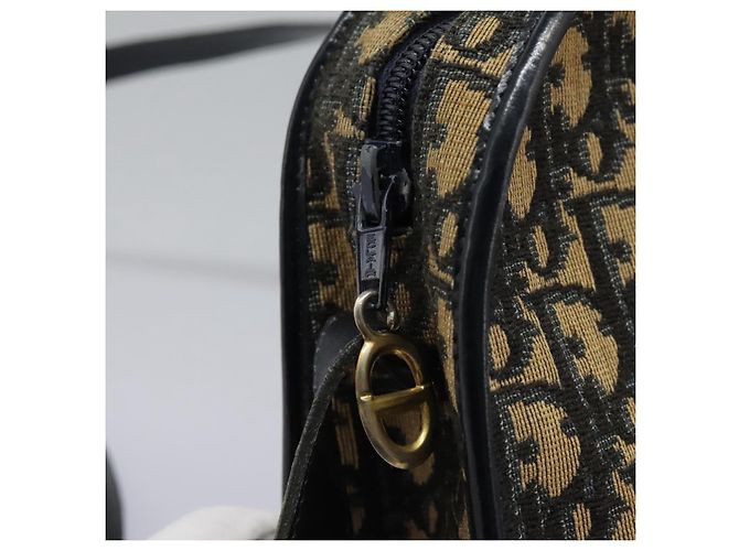 Borsa a spalla in tela Trotter Christian Dior blu navy Auth BD989 - vista 15