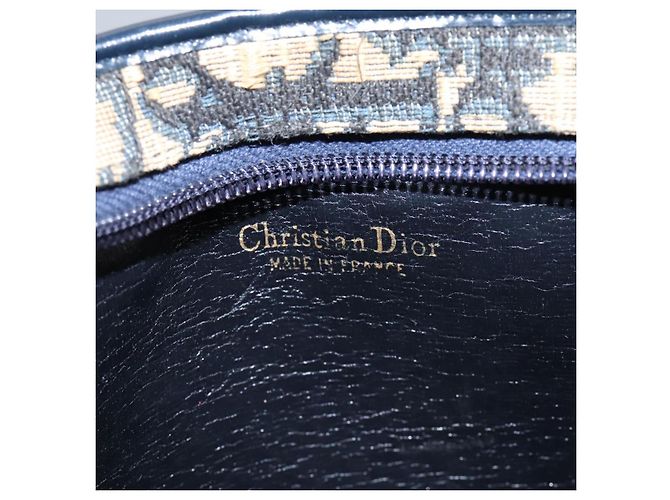 Borsa a spalla in tela Trotter Christian Dior blu navy Auth BD989 - vista 16