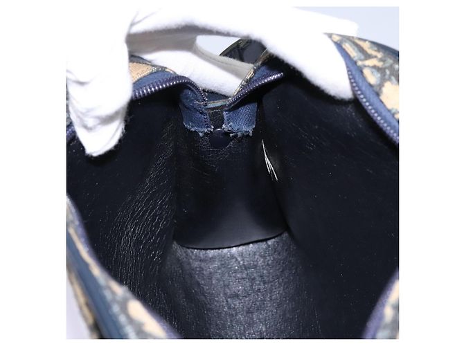 Borsa a spalla in tela Trotter Christian Dior blu navy Auth BD989 - vista 19
