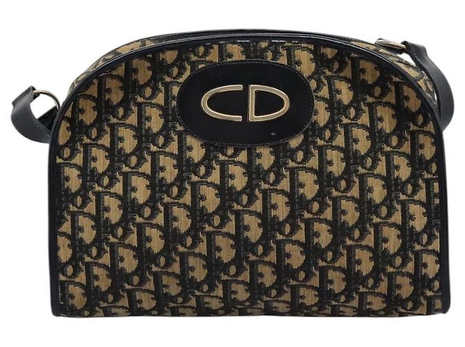 Borsa a spalla in tela Trotter Christian Dior blu navy Auth BD989 - vista 2