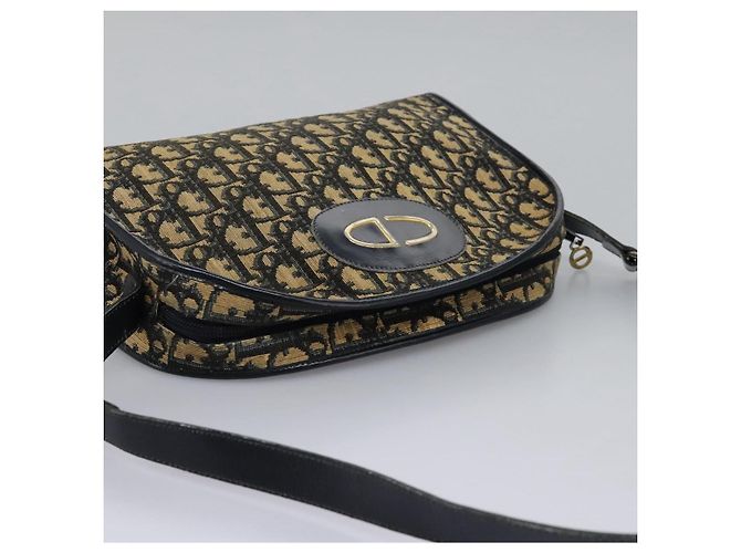 Borsa a spalla in tela Trotter Christian Dior blu navy Auth BD989 - vista 6