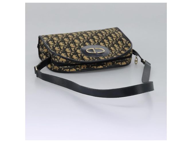 Borsa a spalla in tela Trotter Christian Dior blu navy Auth BD989 - vista 7