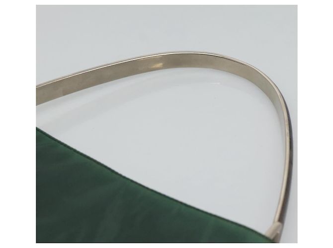 Borsa a spalla PRADA in nylon verde argento autentica EC761 - vista 8